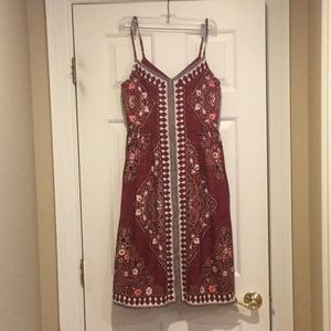 Banana Republic Red Print Knee Length Dress Size 4
